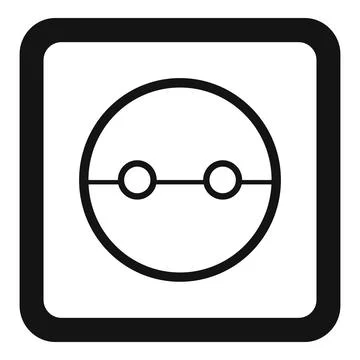 Cable power socket icon, simple style Stock Illustration