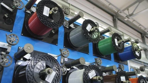 A cable producing plant Stock Footage 121854110