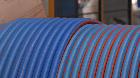 Cable production in process. Cable factory close up Stock-Footage 316517143