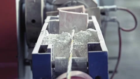 Cable production test in the factory. Testing the quality of cable products in Stock Footage 137798159