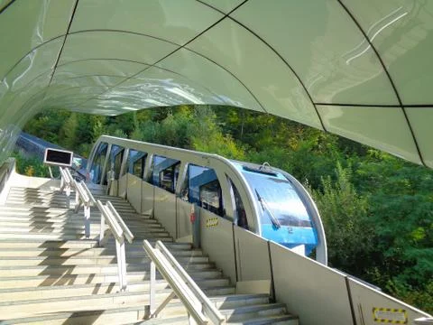 Cable railway to the mountain Stock Photos