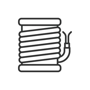 Cable reel, in line design. Cable, reel, wire, spool on white background vector Stock Illustration
