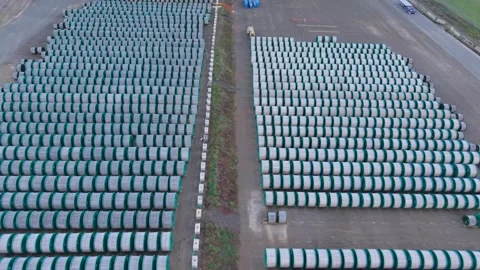 Cable reel yard ungraded Stock Footage 339033048