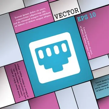 Cable rj45, Patch Cord icon sign. Modern flat style for your design. Vector Illustrazione stock