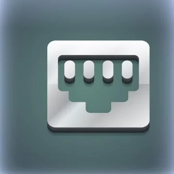 Cable rj45, Patch Cord icon symbol. 3D style. Trendy, modern design with space f Stock Illustration
