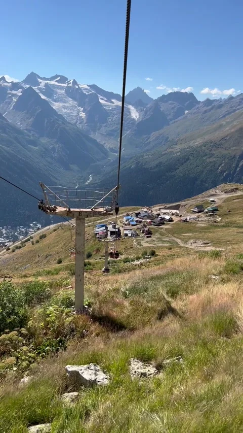 Cable road in Caucasus  Stock Footage 248383736