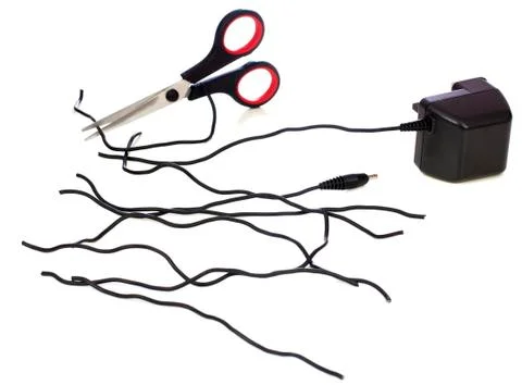 Cable with scissors Foto stock