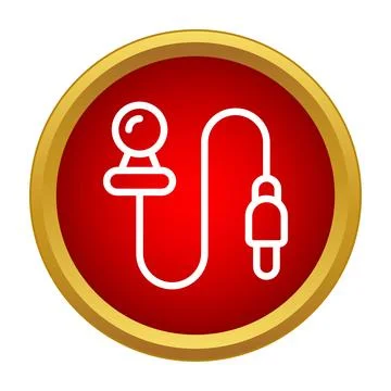 Cable sensor icon illustrating connection and signal transmission Stock Illustration