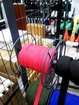 Cable spools in store for sales - Image Stock Photos