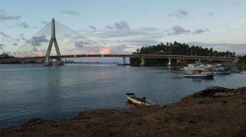  cable-stayed bridge in bahia ilheus, bahia, brazil - december 10, 2023: v... Stock Photos
