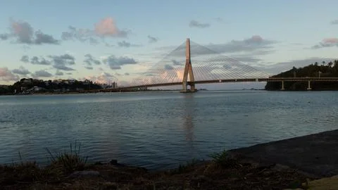 Cable-stayed bridge in bahia Foto stock