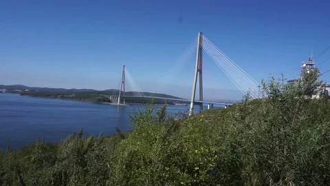 Cable-stayed bridge Vídeo Stock 84240361