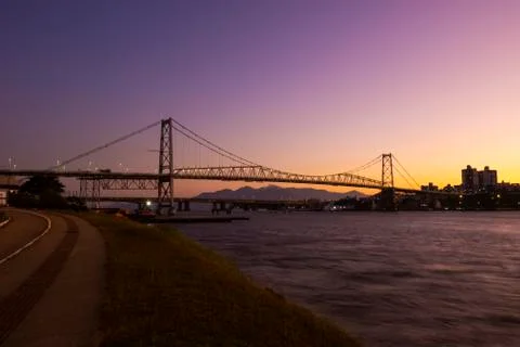 Cable-stayed bridge Hercilio Luz in Florianopolis, Santa Catarina, Brazil. Foto stock