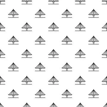 Cable stayed bridge icons creating seamless pattern Stock Illustration