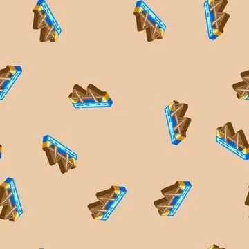 Cable-stayed bridge isometric icon seamless pattern Stock Illustration