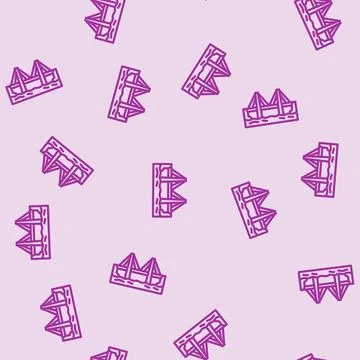 Cable-stayed bridge line vector seamless pattern 스톡 일러스트
