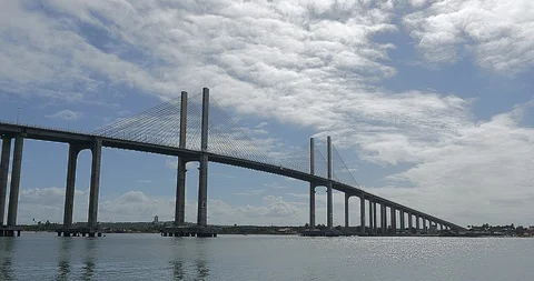 Cable-stayed bridge - Natal - Brasil Stock Footage 93873591