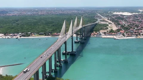 Cable Stayed Bridge At Natal In Rio Grande Do Norte Brazil. Stock Footage 310004086