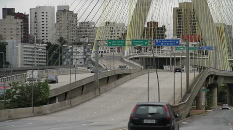 Cable-stayed Bridge (Ponte Estaiada) - Rain VII Stock Footage 33702529