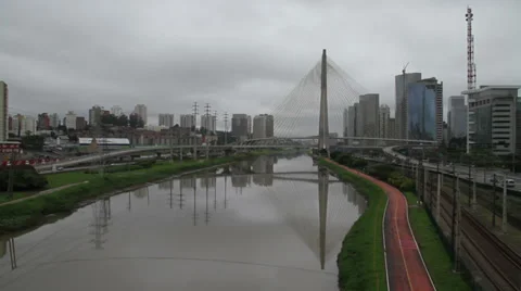 Cable-stayed Bridge (Ponte Estaiada) - Rain IV Stock Footage 33702795