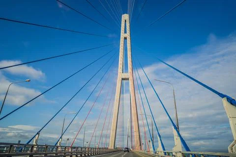 Cable-stayed bridge to Russian Island. Vladivostok. Russia. Vladivostok is the Stock Photos