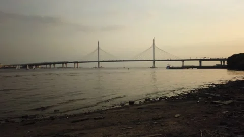 Cable-stayed bridge in St. petersburg Video stock 156740713