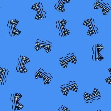Cable stayed bridge vector seamless pattern Stock Illustration