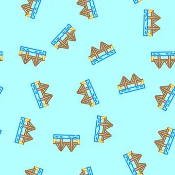 Cable-stayed bridge vector seamless pattern Stockillustratie