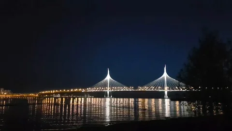 Cable-stayed bridge of Western high-speed diameter Video stock 90081445