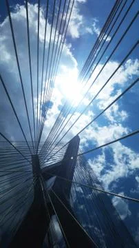 Cable-stayed bridge in the world. Sao Paulo Brazil, South America. Stock Photos