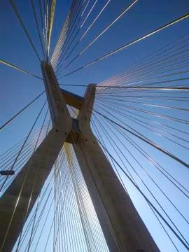 Cable-stayed bridge in the world. Sao Paulo Brazil. Stock Photos