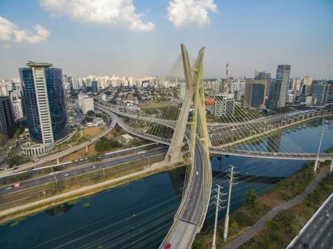 Cable-stayed bridge in the world, Sao Paulo Brazil, South America Stock Photos