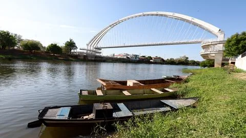 Cable-stayed walkway Stock Photos