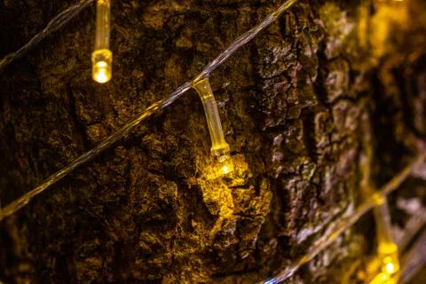 Cable of string led lights used for decorating for beauty According to import 스톡 사진