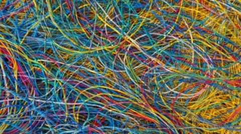 Cable Tangle Mess Stock Footage 12454981