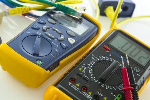 Cable tester and multimeter Stock-Fotos