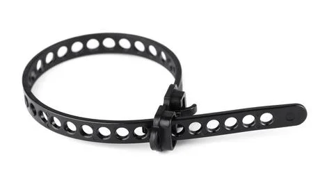 Cable Tie Black plastic cable tie isolated on white Copyright: xZoonar.com... Foto stock