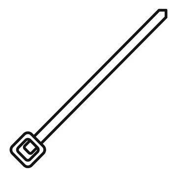 Cable tie outline icon representing fastening and organization Stock Illustration