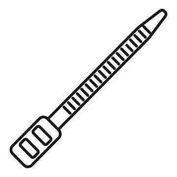 Cable tie outline icon vector illustration for fastening Illustrazione stock