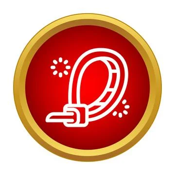 Cable tie secure icon on red background Illustrazione stock
