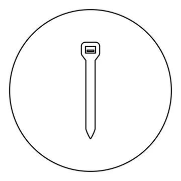 Cable tie zip building material icon in circle round black color vector ill.. Ilustración de archivo