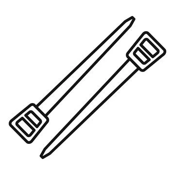 Cable ties plastic fastener icon line art Stock Illustration