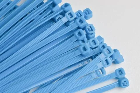 Cable ties on white table Stock Photos