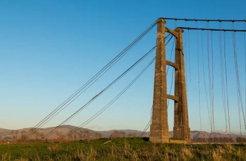 Cable tower bridge Stock Photos