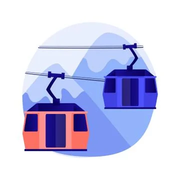 Cable transport abstract concept vector illustration. Stock Illustration