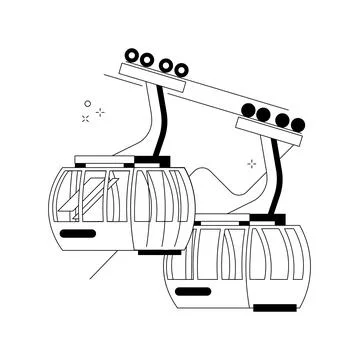 Cable transport abstract concept vector illustration. Stock Illustration