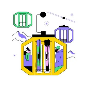 Cable transport abstract concept vector illustration. Stock Illustration