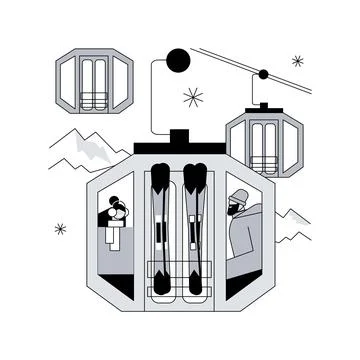 Cable transport abstract concept vector illustration. Stock Illustration