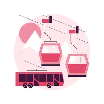 Cable transport abstract concept vector illustration. Stock Illustration