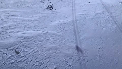 Cable Transposition Shadow in the Snow Mountain Vídeo Stock 237337742